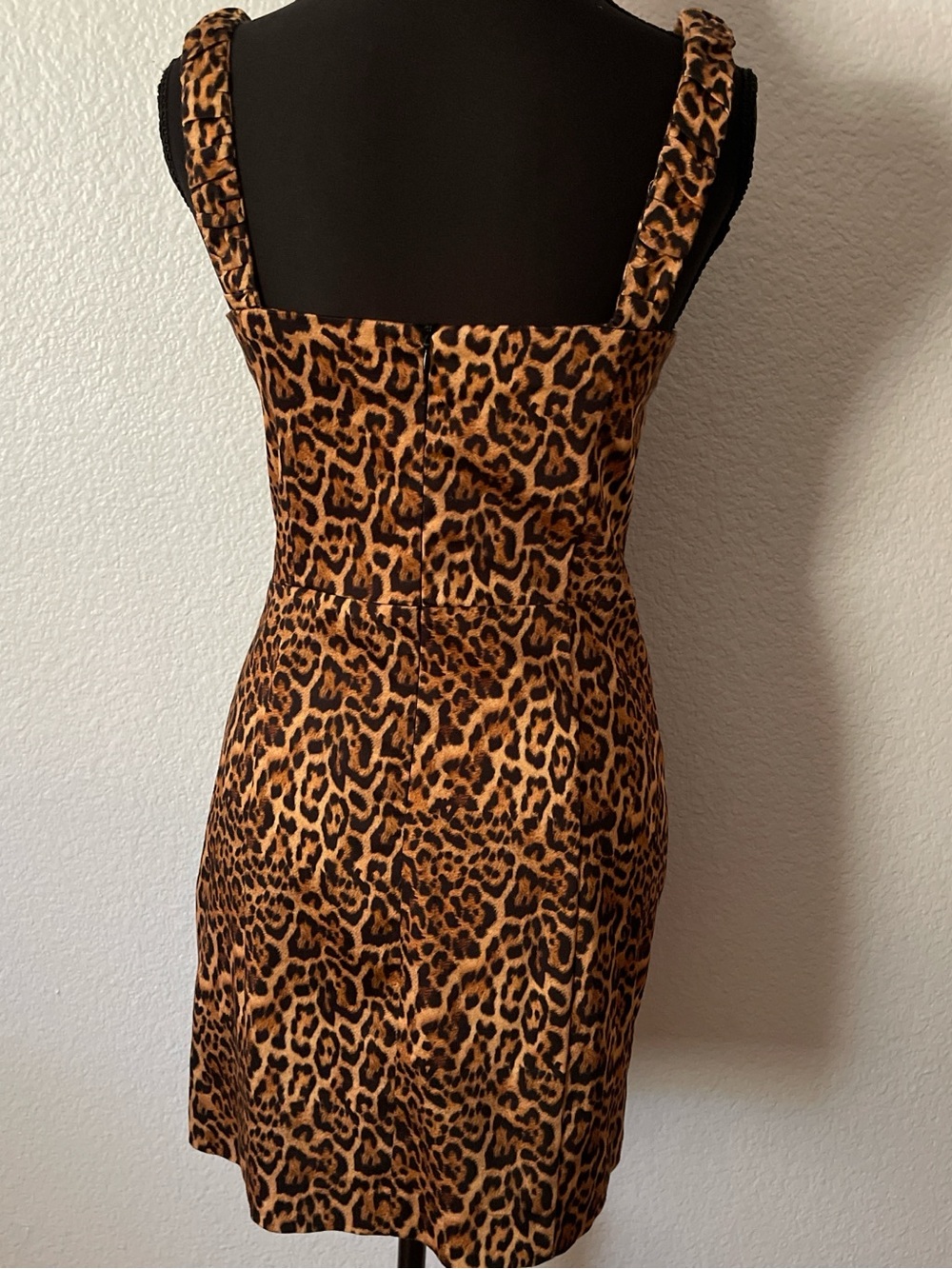 Zara Leopard-Print Mini Dress - Black & Brown - Picture 2 of 3